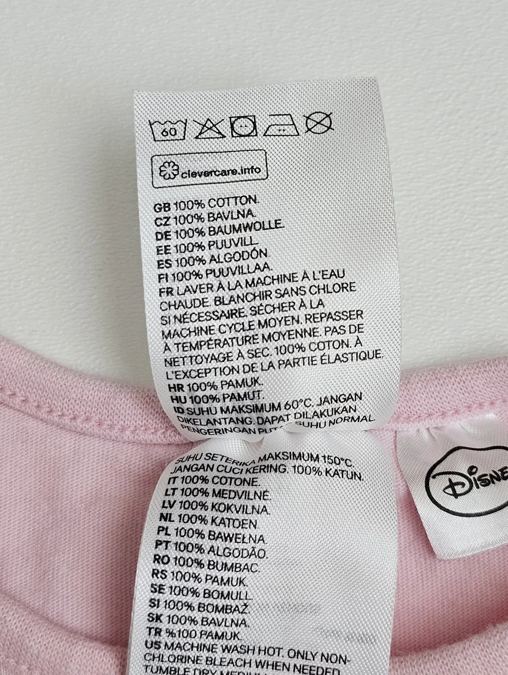 H&M Disney Minnie Mouse Pink Romper Baby Girl 6-9M Cotton